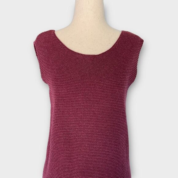 Max Studio Crochet Knit Sleeveless Midi Dress Women's Size Small Burgundy Maroon - Picture 7 of 10